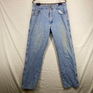 Wrangler Blues Mens Light Wash Straight Leg Denim Jeans 36x32 WB001VI Cotton